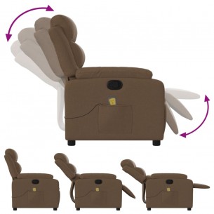 Fauteuil de massage inclinable Marron Tissu