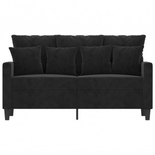 Canapé à 2 places Noir 120 cm Velours