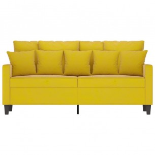 Canapé à 2 places Jaune 140 cm Velours