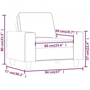 Fauteuil Jaune clair 60 cm Tissu