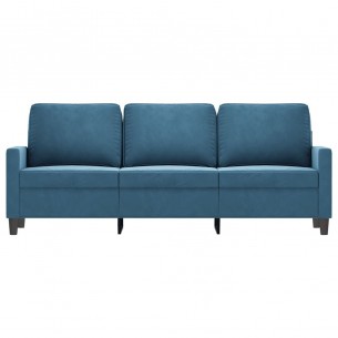 Canapé à 3 places Bleu 180 cm Velours