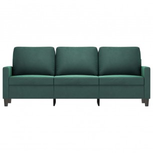 Canapé à 3 places Vert foncé 180 cm Velours