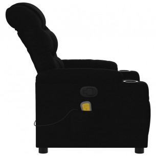 Fauteuil de massage inclinable Noir Tissu