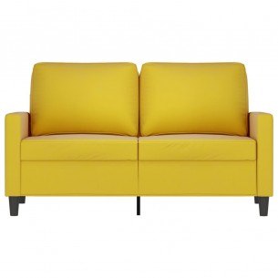 Canapé à 2 places Jaune 120 cm Velours