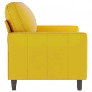 Canapé à 2 places Jaune 120 cm Velours
