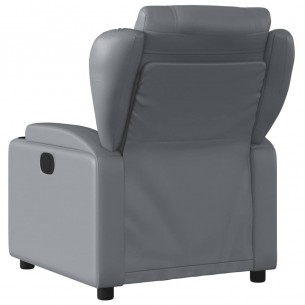 Fauteuil de massage inclinable électrique gris similicuir