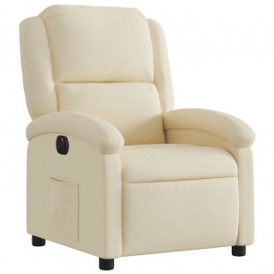 Fauteuil inclinable électrique Crème Tissu
