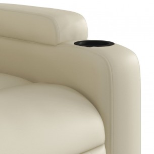 Fauteuil de massage inclinable électrique crème similicuir
