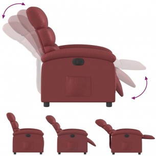 Fauteuil inclinable électrique Rouge bordeaux Similicuir