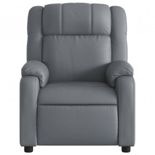 Fauteuil de massage inclinable électrique gris similicuir