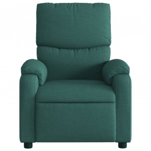 Fauteuil de massage inclinable électrique Vert foncé Tissu