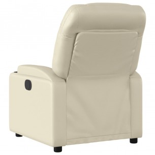 Fauteuil de massage inclinable électrique crème similicuir