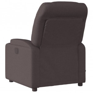 Fauteuil de massage inclinable électrique Marron foncé Tissu