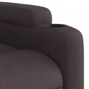 Fauteuil de massage inclinable électrique Marron foncé Tissu