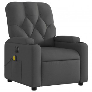 Fauteuil inclinable de massage électrique gris foncé tissu