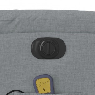 Fauteuil de massage inclinable électrique gris clair tissu