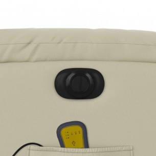 Fauteuil de massage inclinable électrique crème similicuir