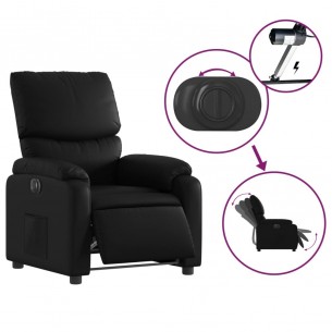 Fauteuil inclinable électrique Noir Similicuir