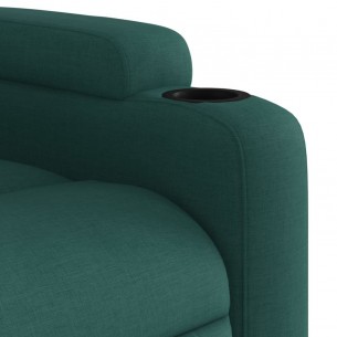 Fauteuil de massage inclinable électrique Vert foncé Tissu