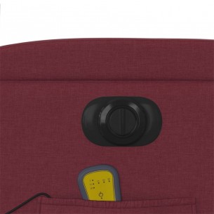 Fauteuil de massage inclinable électrique Rouge bordeaux Tissu