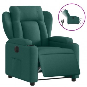 Fauteuil inclinable électrique Vert foncé Tissu