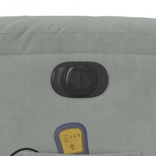 Fauteuil inclinable électrique de massage gris clair velours