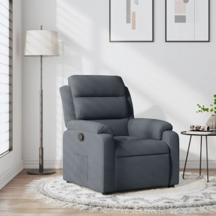 Fauteuil inclinable Gris foncé Velours