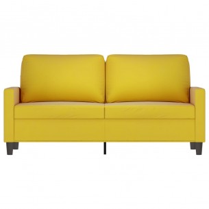 Canapé à 2 places Jaune 140 cm Velours