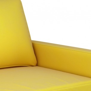 Canapé à 2 places Jaune 140 cm Velours