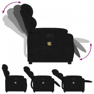 Fauteuil inclinable de massage électrique noir velours