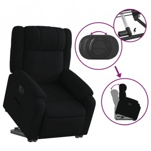 Fauteuil inclinable électrique noir tissu