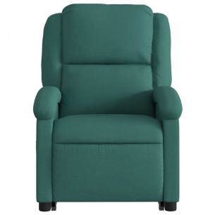 Fauteuil inclinable de massage Vert foncé Tissu
