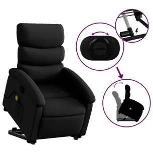Fauteuil inclinable de massage Noir Similicuir