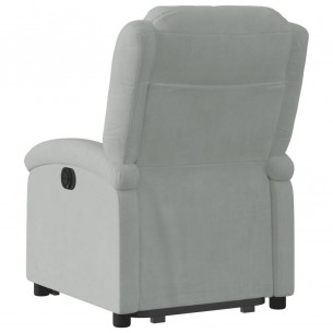 Fauteuil inclinable électrique gris clair velours