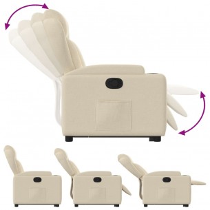 Fauteuil inclinable Crème Tissu