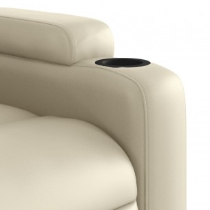 Fauteuil inclinable électrique crème similicuir