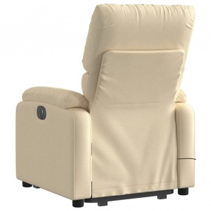 Fauteuil inclinable de massage Crème Tissu