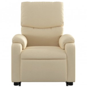 Fauteuil inclinable de massage Crème Tissu