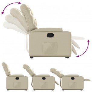 Fauteuil inclinable Crème Similicuir