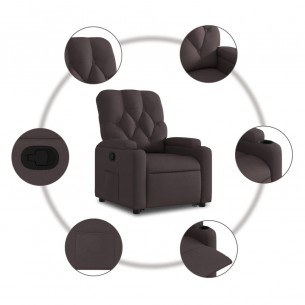 Fauteuil inclinable marron foncé tissu