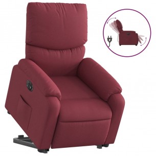 Fauteuil inclinable électrique rouge bordeaux tissu