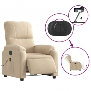Fauteuil inclinable de massage électrique crème