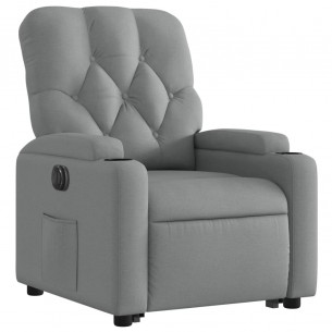 Fauteuil inclinable électrique gris clair tissu