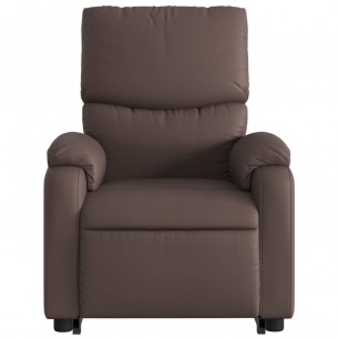 Fauteuil inclinable de massage électrique marron similicuir