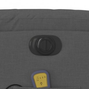 Fauteuil inclinable de massage électrique Gris foncé Tissu