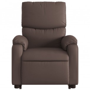 Fauteuil inclinable électrique marron similicuir