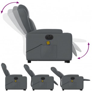 Fauteuil inclinable de massage électrique gris similicuir