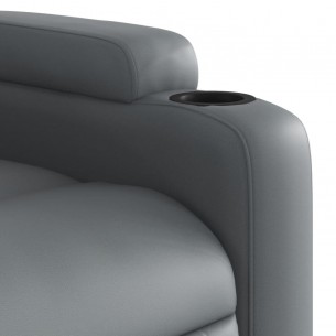 Fauteuil inclinable de massage électrique gris similicuir