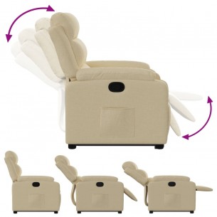 Fauteuil inclinable Crème Tissu