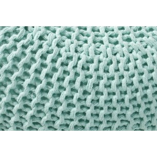 Pouf design boule 50 cm en coton tricoté coloris vert Pouf design boule 50 cm en coton tricoté coloris vert